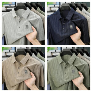 Summer Men's Luxury Quality Ice Silk Plaid Polo Tshirt (Pack of 4)