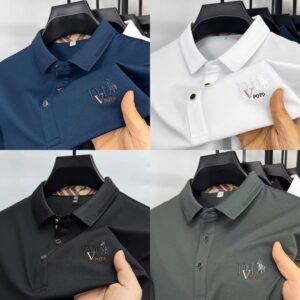 Brand embroidered men's short sleeved POLO T-shirt