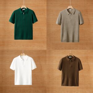 Half zip short sleeved polo T-shirt (Pack of 4)